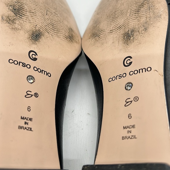 Corso Como Beautiful Black Leather Pointed Toe Flats Shoes **Size 6** 🌺🌺 - Picture 8 of 8